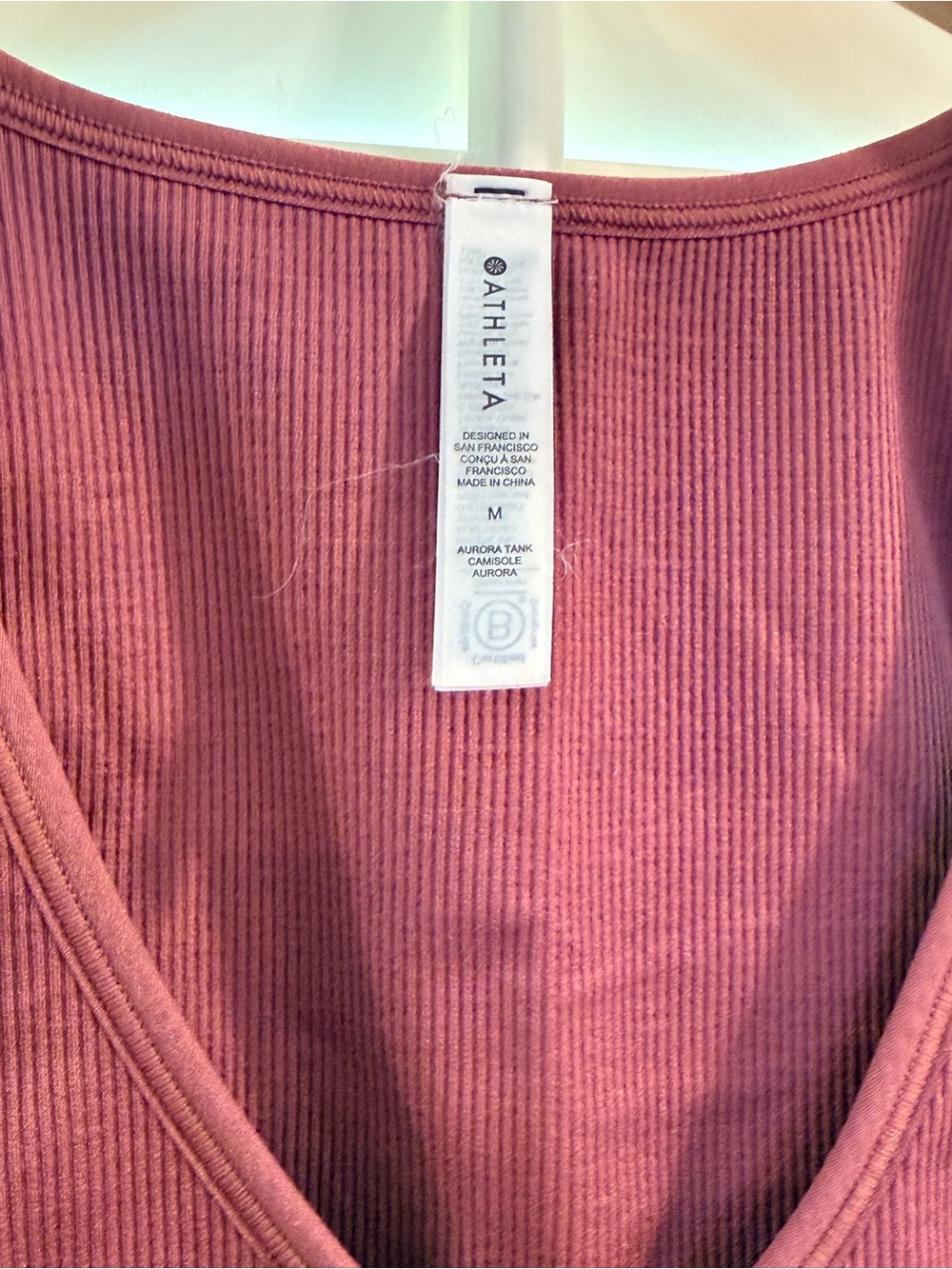 Athleta Ribbed V-Neck Tank Top - Mauve - Picture 2 of 4